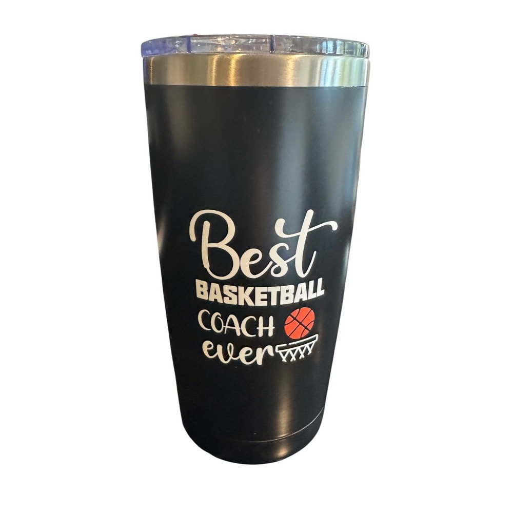 Best Basketball Coach Ever Gift Set Tumbler Whistle Keychain Socks Black Orange